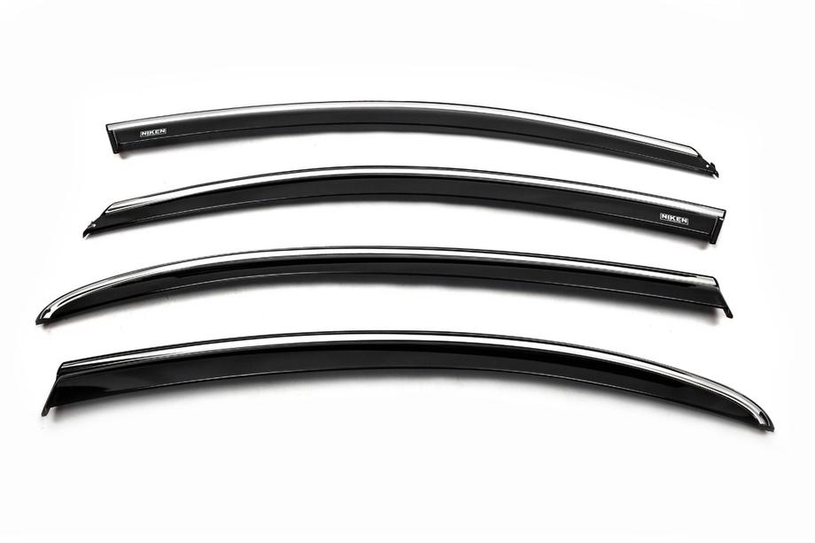 Fiat Tipo 2016- Window deflectors with chrome trim (4 pcs, Niken) Image