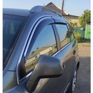 Window deflectors with chrome trim (4 pcs, Niken) Opel Antara 2006-2017 photo 3