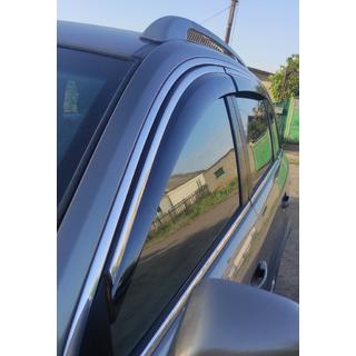 Window deflectors with chrome trim (4 pcs, Niken) Opel Antara 2006-2017 photo 4