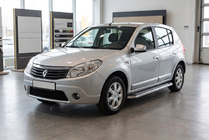 Renault Sandero 2007-2013 Side Steps Maydos V2 (2 pcs, Aluminum & Stainless Steel) photo 1