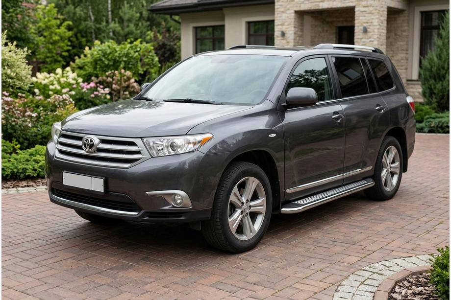 Toyota Highlander 2008-2013 Side Steps Maydos V2 (2 pcs, Aluminum & Stainless Steel) Photo 1