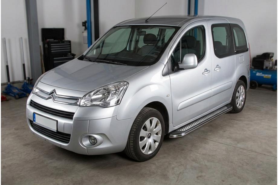 Citroen Berlingo 2008-2018 Side Steps Maydos V2 (2 pcs, Aluminum & Stainless Steel) Image