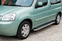 Peugeot Partner 1996-2008 Side Steps Maydos V2 (2 pcs, Aluminum & Stainless Steel) photo 1