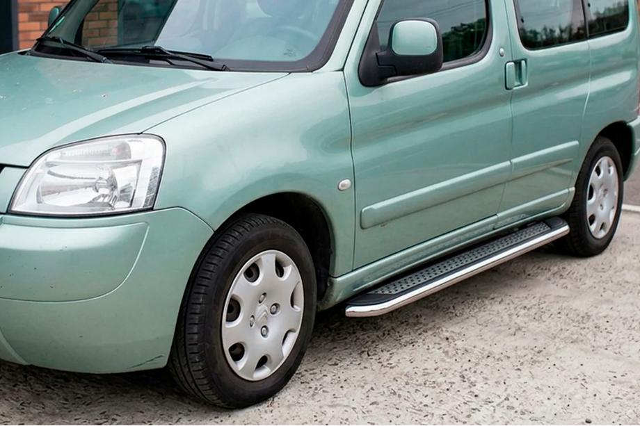 Peugeot Partner 1996-2008 Side Steps Maydos V2 (2 pcs, Aluminum & Stainless Steel) Image