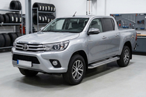 Toyota Hilux 2015- Side Steps Maydos V2 (2 pcs, Aluminum & Stainless Steel) photo 1