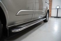 Ford Custom 2013-2022 Side Steps Maydos V2 (2 pcs, Aluminum & Stainless Steel) photo 1