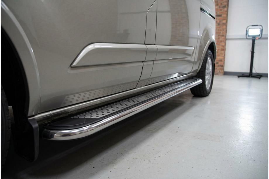 Ford Custom 2013-2022 Side Steps Maydos V2 (2 pcs, Aluminum & Stainless Steel) Image