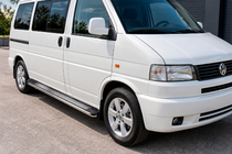 Volkswagen T4 Caravelle/Multivan 1990–2003 Side Steps Maydos V2 (2 pcs, Aluminum & Stainless Steel) photo 1