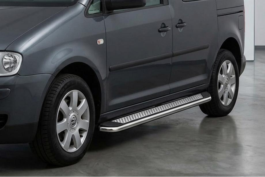 Volkswagen Caddy 2010-2015 Side Steps Maydos V2 (2 pcs, Aluminum & Stainless Steel) Image