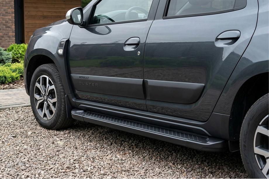 Renault Duster 2018-2024 Side Steps Allmond Black (2 pcs, Aluminum) Image