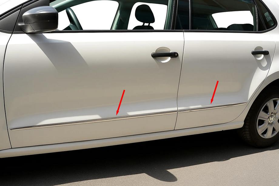 Volkswagen Polo 2010-2017 HB Door Mouldings Stainless Steel Image