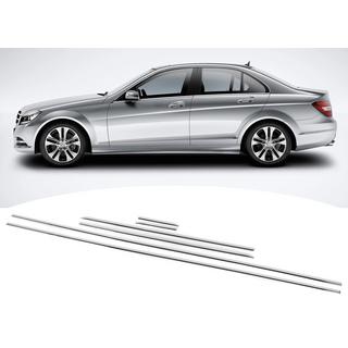 Chrome Window Trim Covers (6 pcs, Stainless Steel) Mercedes C-class W204 2007-2015 photo 2