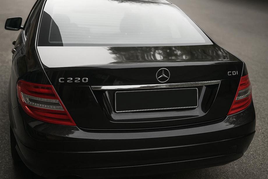 Mercedes C-class W204 2007-2015 Chrome trim above license plate (stainless steel) Image