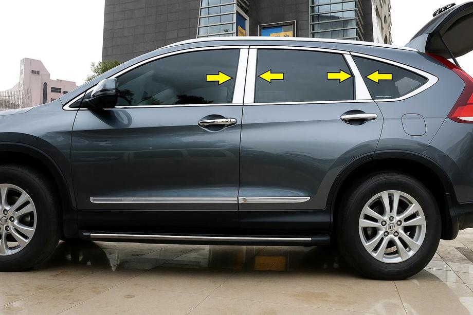 Honda CRV 2012-2016 Stainless Steel Door Pillar Trim (6 pcs) Image