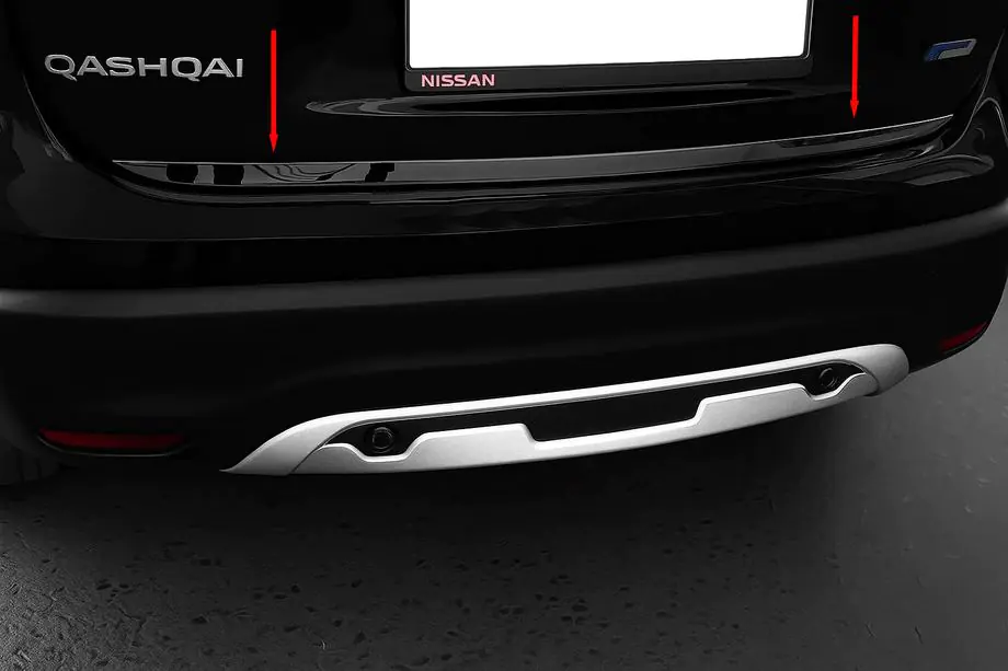 Nissan Qashqai 2014-2021 Trunk Trim Black Chrome (Stainless Steel) Image