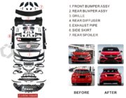 Mercedes A-class W176 2012-2018 Body Kit Set (A45 AMG) photo 3