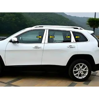 Stainless Steel Door Pillar Trim Jeep Cherokee KL 2013- photo 1