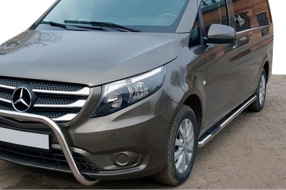 Mercedes Vito/V-class W447 2014- Side pipes 2 pcs, stainless steel d60, long wheelbase (L3) Image