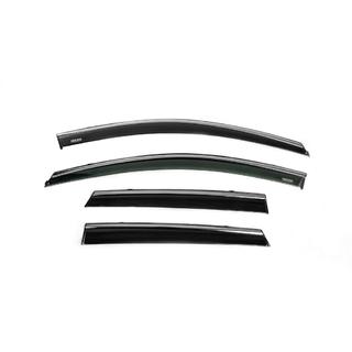 Window deflectors with chrome trim (4 pcs, Niken) Hyundai I-30 2017- photo 1