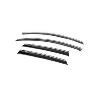 Window deflectors with chrome trim (4 pcs, Niken) Hyundai I-30 2017- photo 2