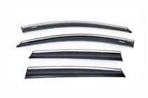 Volkswagen Polo 2010-2017 Window Deflectors with Chrome Trim HB (4 pcs, Niken) photo 2