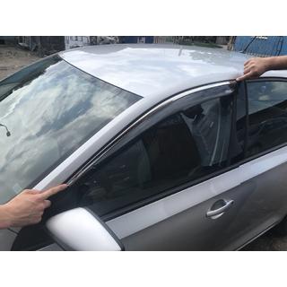 Window Deflectors with Chrome Trim SD (4 pcs, Niken) Skoda Rapid 2012-2019 photo 4