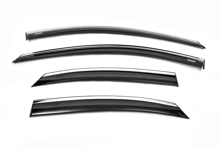 Ford Focus II 2008-2011 Window Deflectors with Chrome Trim SD/HB (4 pcs, Niken) Image