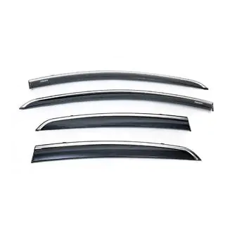 Window deflectors with chrome trim (4 pcs, Niken) photo 2