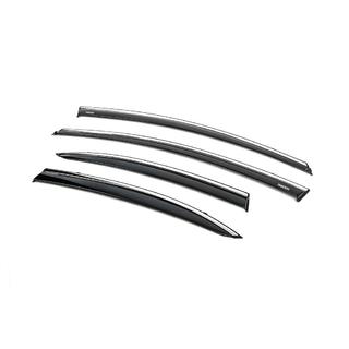 Window deflectors with chrome trim (4 pcs, Niken) Honda Civic Sedan VIII 2006-2011 photo 3