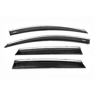 Window deflectors with chrome trim (4 pcs, Niken) Renault Kadjar 2015-2022 photo 1