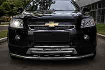 Chevrolet Captiva 2006-2019 Front triple bull bar (stainless steel) photo 1