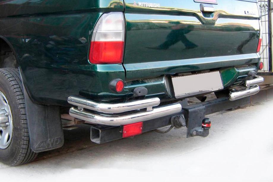 Mitsubishi L200 1996-2006 Rear Corner Bars AK003-Double (2 pcs, stainless steel) Image