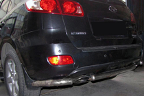 Hyundai Santa Fe 2 2006-2012 Rear corner bars with center section AK0073 (2 pcs, stainless steel) photo 1