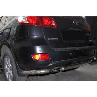 Rear corner bars with center section AK0073 (2 pcs, stainless steel) Hyundai Santa Fe 2 2006-2012