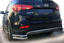 Hyundai Santa Fe 3 2012-2018 Rear Corner Bars AK-003 Double (Stainless Steel) photo 1