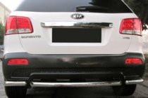 Kia Sorento II XM 2009-2014 Rear corner bars with center section AK007-3 (2 pcs, stainless steel) photo 1