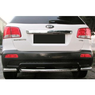 Rear corner bars with center section AK007-3 (2 pcs, stainless steel) Kia Sorento II XM 2009-2014 photo 1