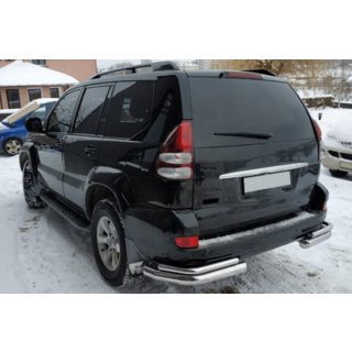 Rear double corner bars AK003-2 (2 pcs, stainless steel) Toyota Land Cruiser Prado 120 2002-2009 photo 3