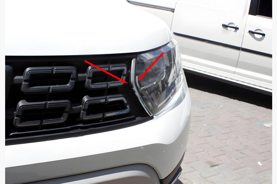 Dacia Duster 2018-2024 Chrome Grille Covers (2 pcs, Stainless Steel) Image