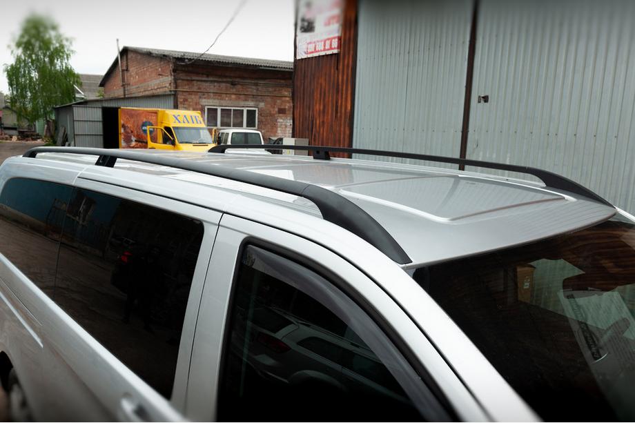 Mercedes Vito/V-class W447 2014- Black Roof Rails CAN Original Design (Metal Feet) Image