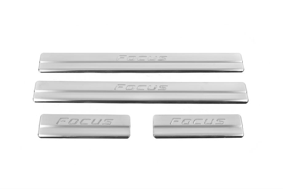 Ford Focus III 2011-2017 Door Sill Protectors OmsaLine (4 pcs, Stainless Steel) Image