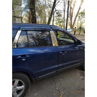 Stainless Steel Door Pillar Trim (6 pcs) Hyundai Santa Fe 2 2006-2012 photo 1
