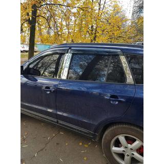 Stainless Steel Door Pillar Trim (6 pcs) Hyundai Santa Fe 2 2006-2012 photo 2