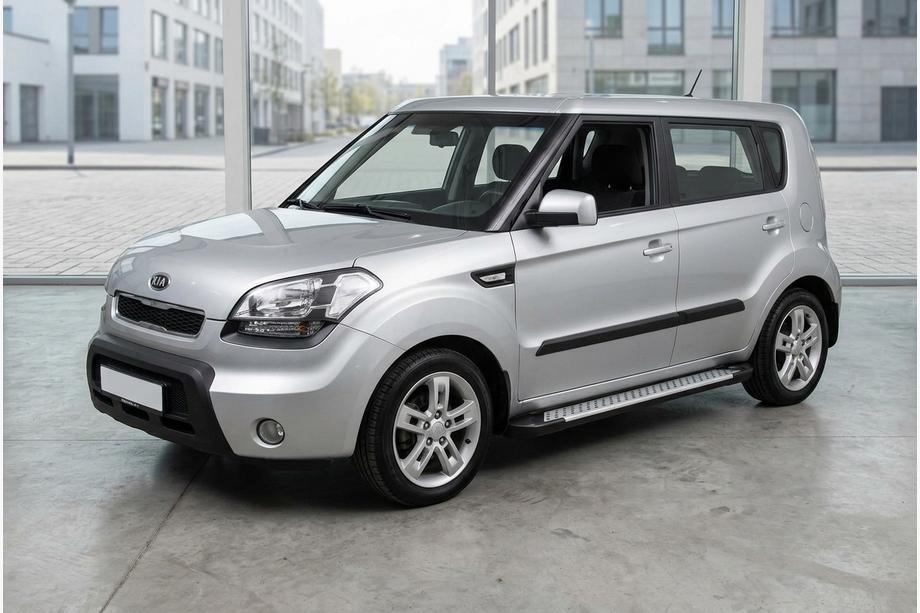 Kia Soul I 2008-2013 Side Steps Allmond Grey (2 pcs, Aluminum) Image