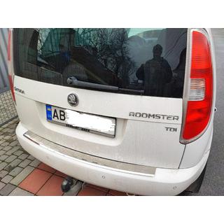Rear bumper protector stainless steel Skoda Roomster 2006-2015 photo 1