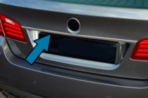 BMW 5 Series F10/F11 2010–2016 SD Stainless Steel Trim Above License Plate OmsaLine - Italian Stainless Steel photo 1