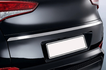 Hyundai Tucson TL 2016-2021 Trunk chrome trim above license plate (2015–2018, upper, narrow, stainless steel) OmsaLine - Italian Stainless Steel photo 1