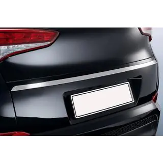 Trunk chrome trim above license plate (2015–2018, upper, narrow, stainless steel)