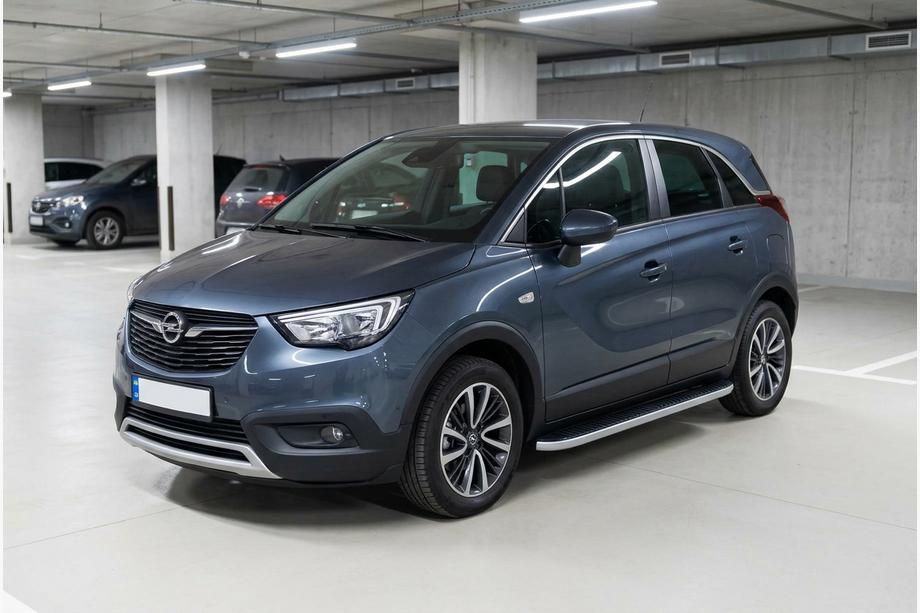 Opel Crossland X 2017-2024 Side Steps Tayga Grey (2 pcs, Aluminum) Image