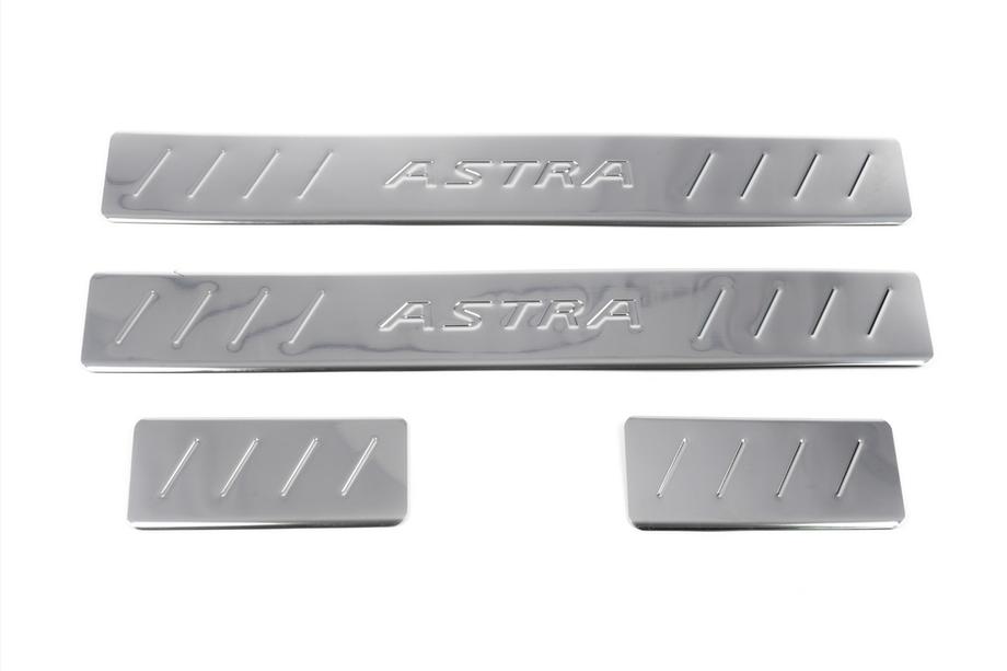 Opel Astra J 2009-2015 Door Sill Protectors OmsaLine (4 pcs, Stainless Steel) Photo 2